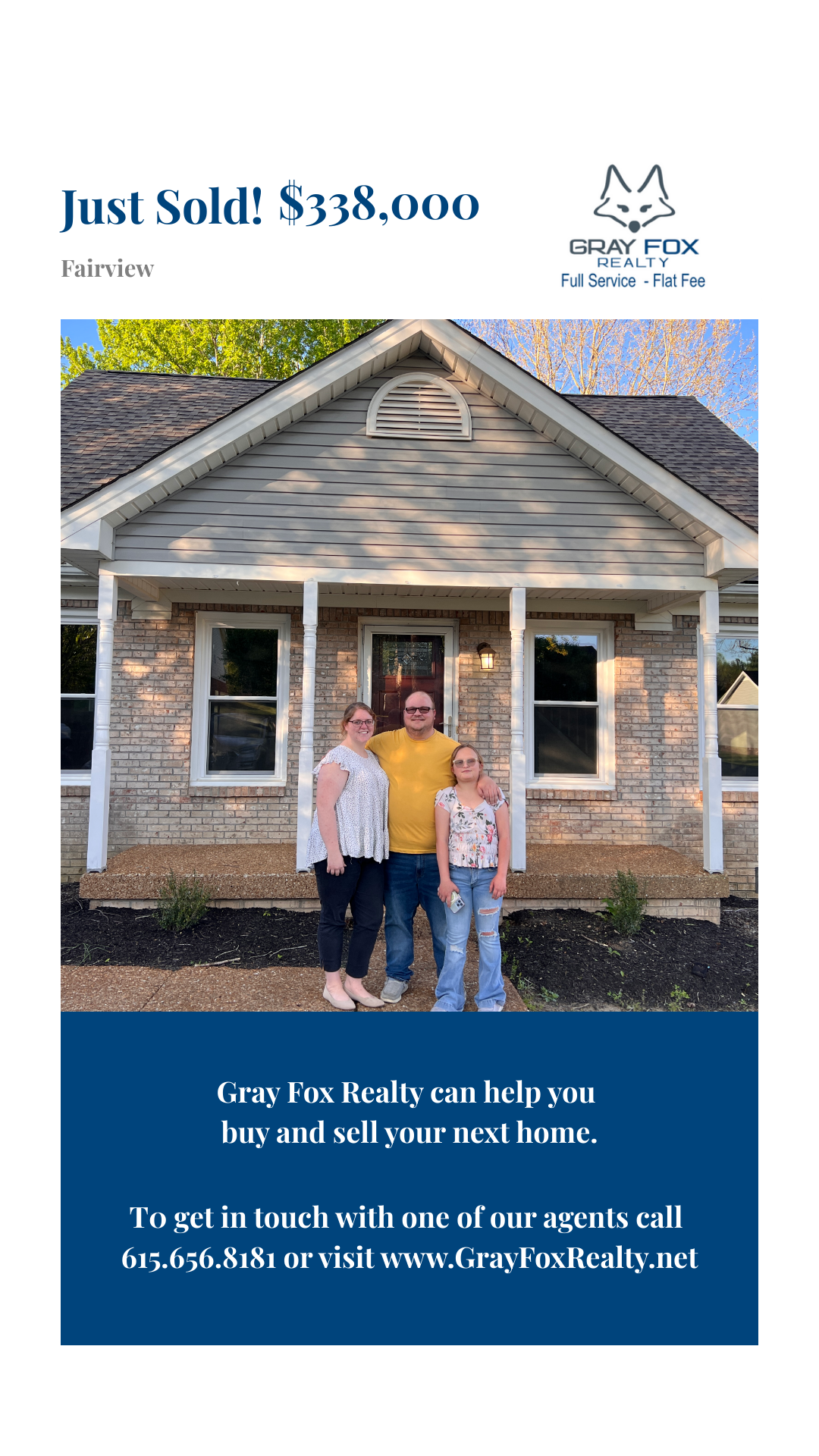 Gray Fox Realty helps first time home owners buy home in Fairview header image.