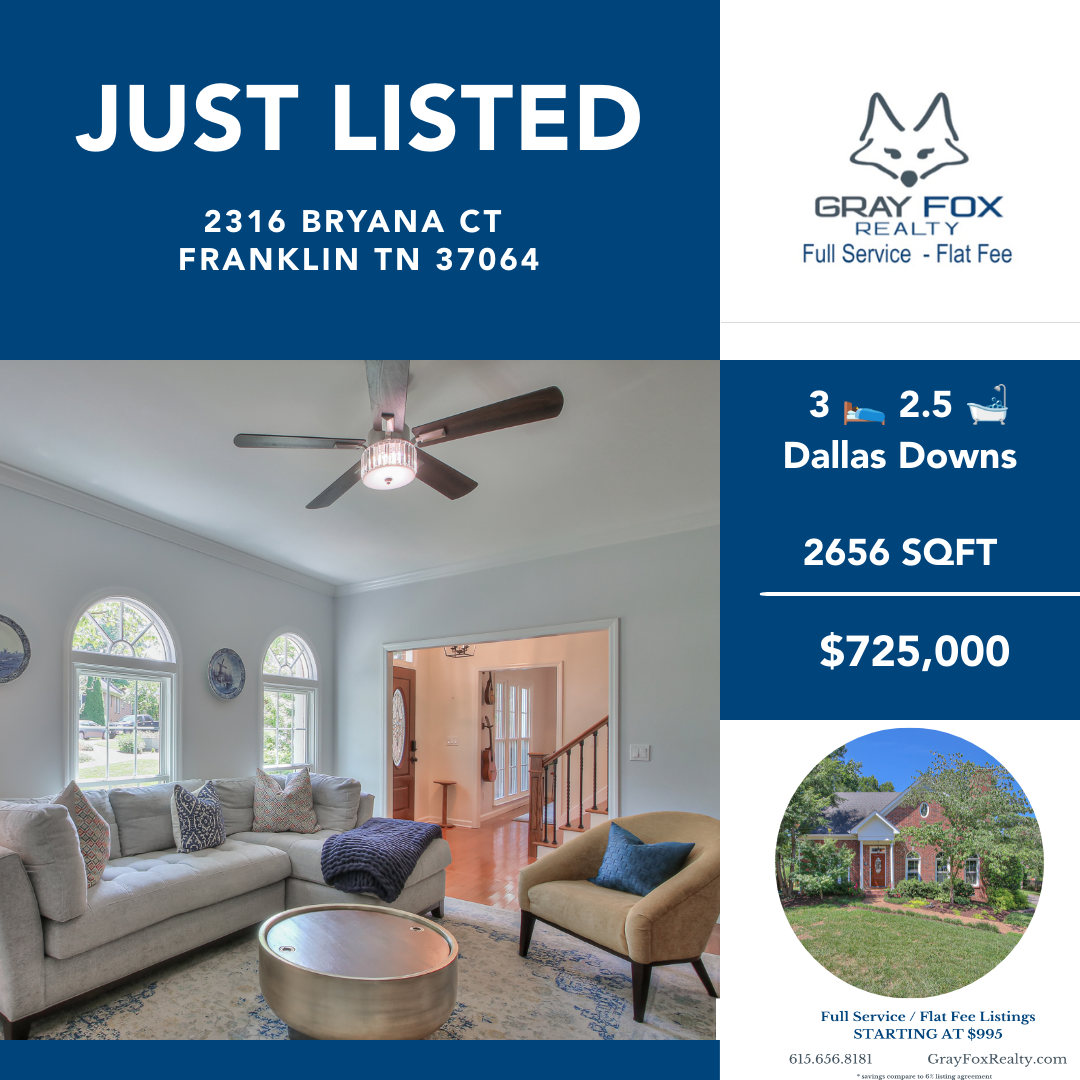Just Listed: Your Dream Home Awaits at 2316 Bryana Ct, Franklin TN 37064 header image.