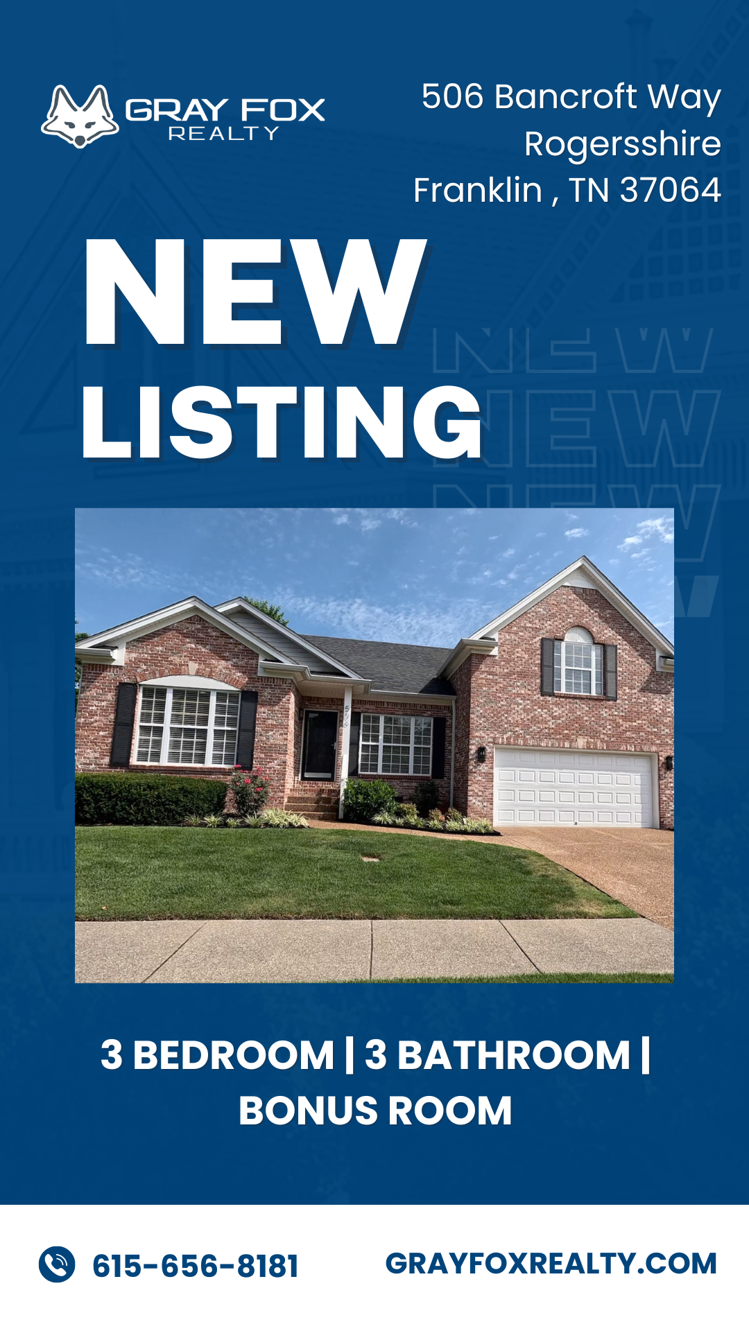 506 Bancroft Way, Franklin, TN: A Stunning Home in Rogersshire header image.