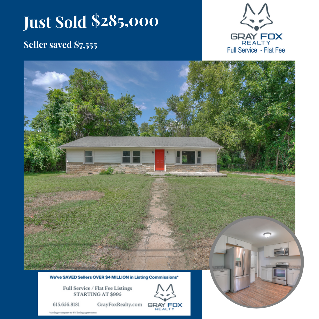 Flipper saves $7,555 with Gray Fox Realty in Murfreesboro header image.
