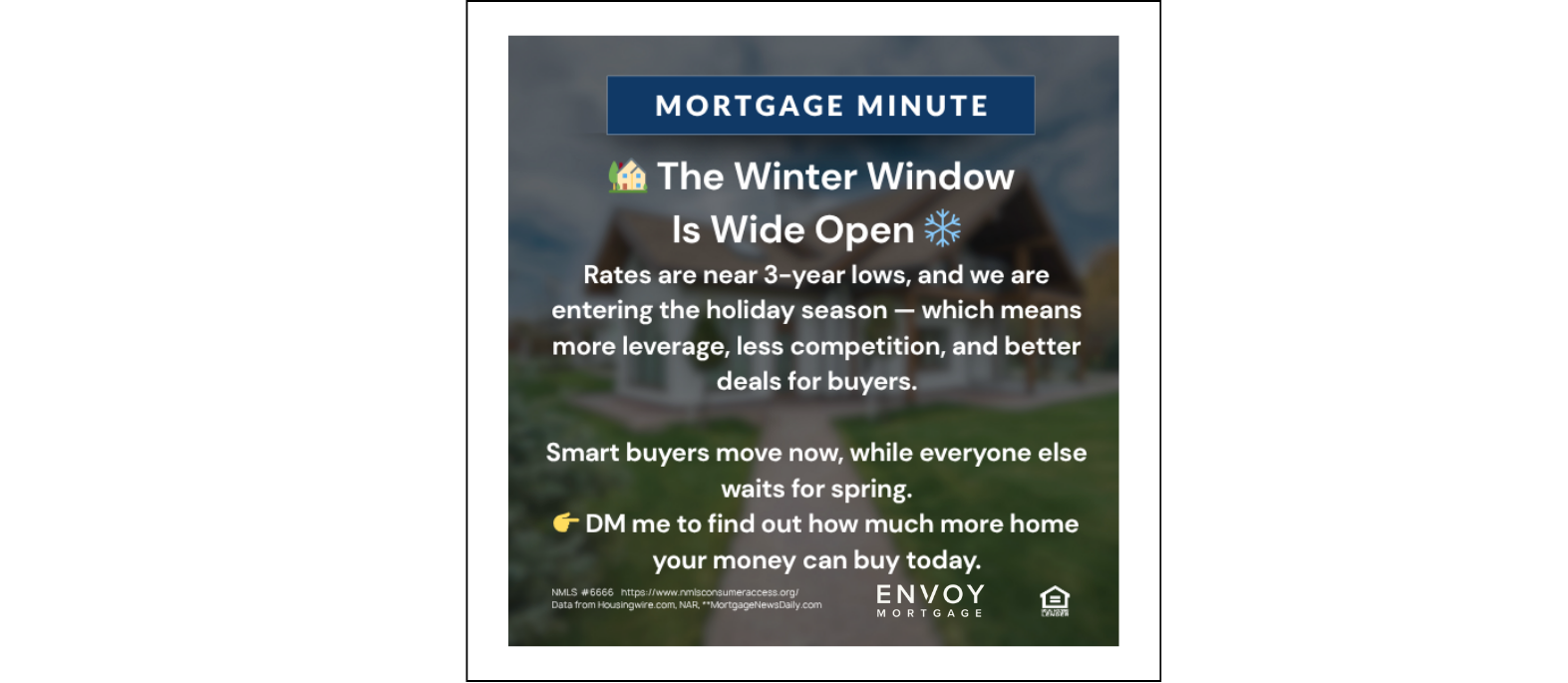 The Winter Window Is Wide Open: Low Rates, Less Competition, More Opportunity header image.