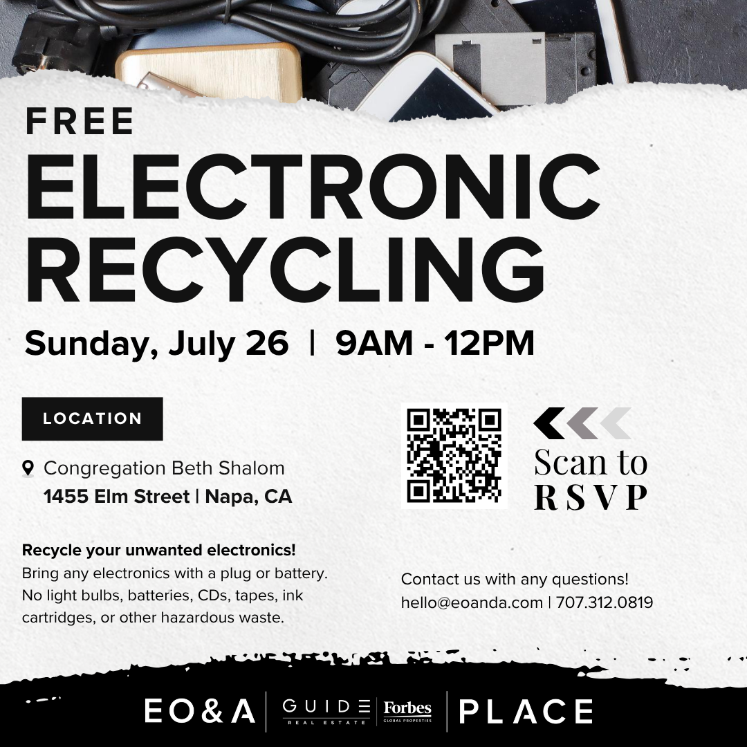 Community Electronic Recycling Event in Napa, California, helping residents safely recycle old electronics and reduce landfill waste.