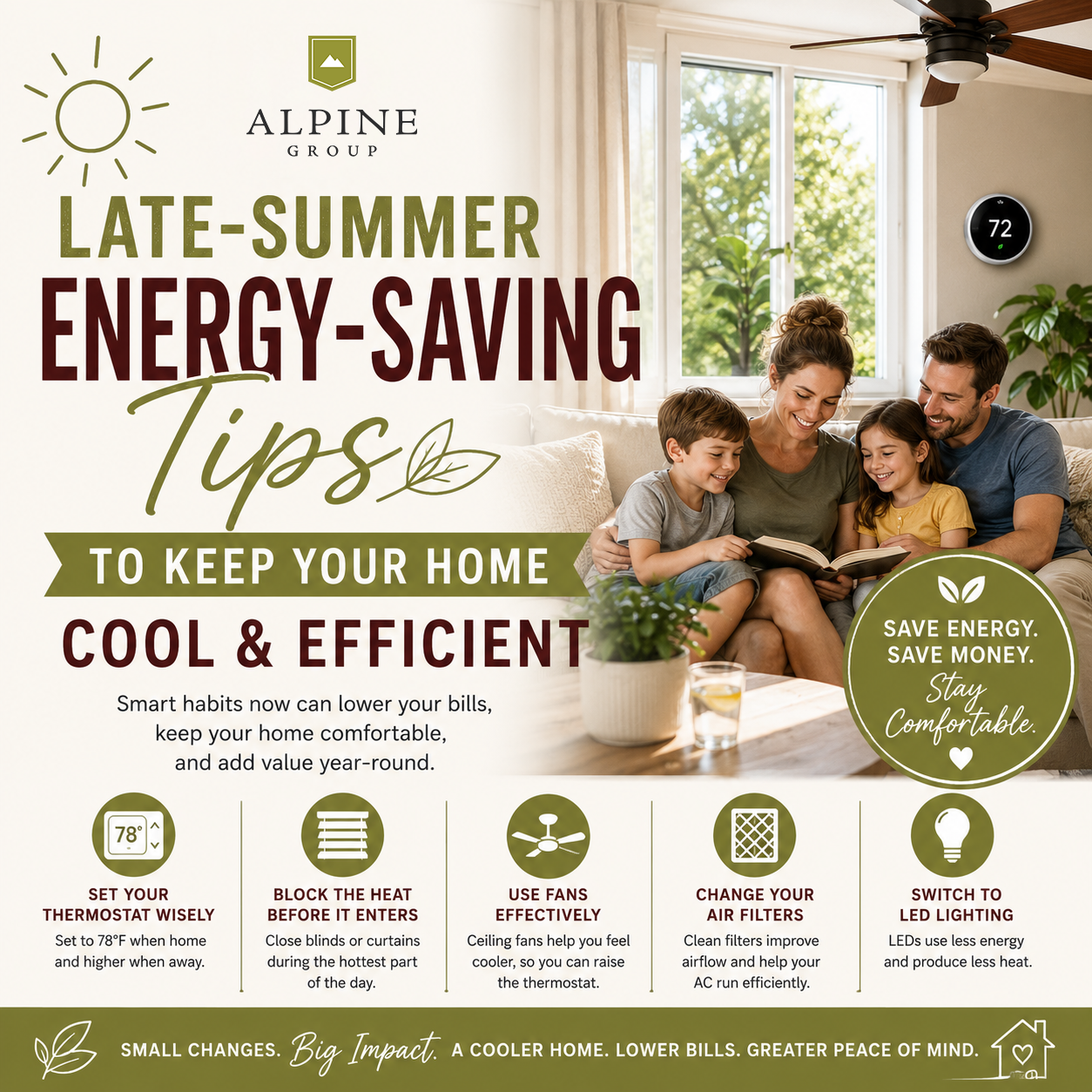 Late-Summer Energy-Saving Tips to Keep Your Home Cool and Efficient header image.