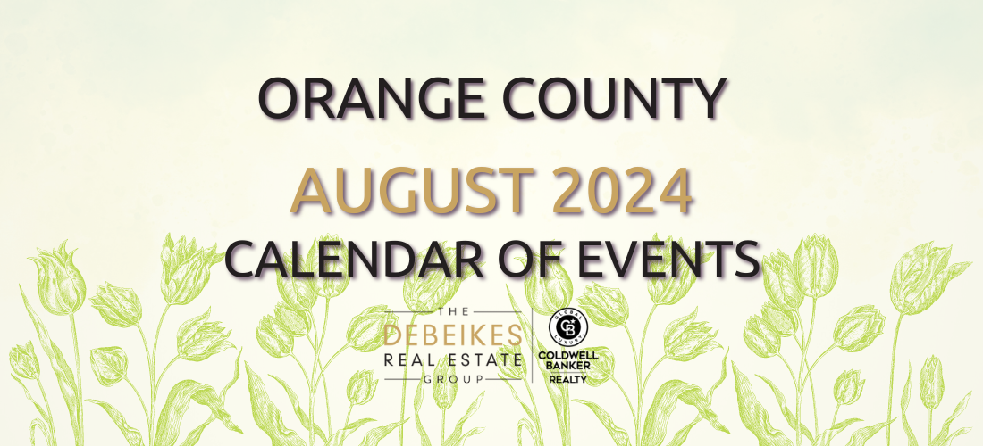 ORANGE COUNTY AUGUST CALENDAR EVENTS header image.