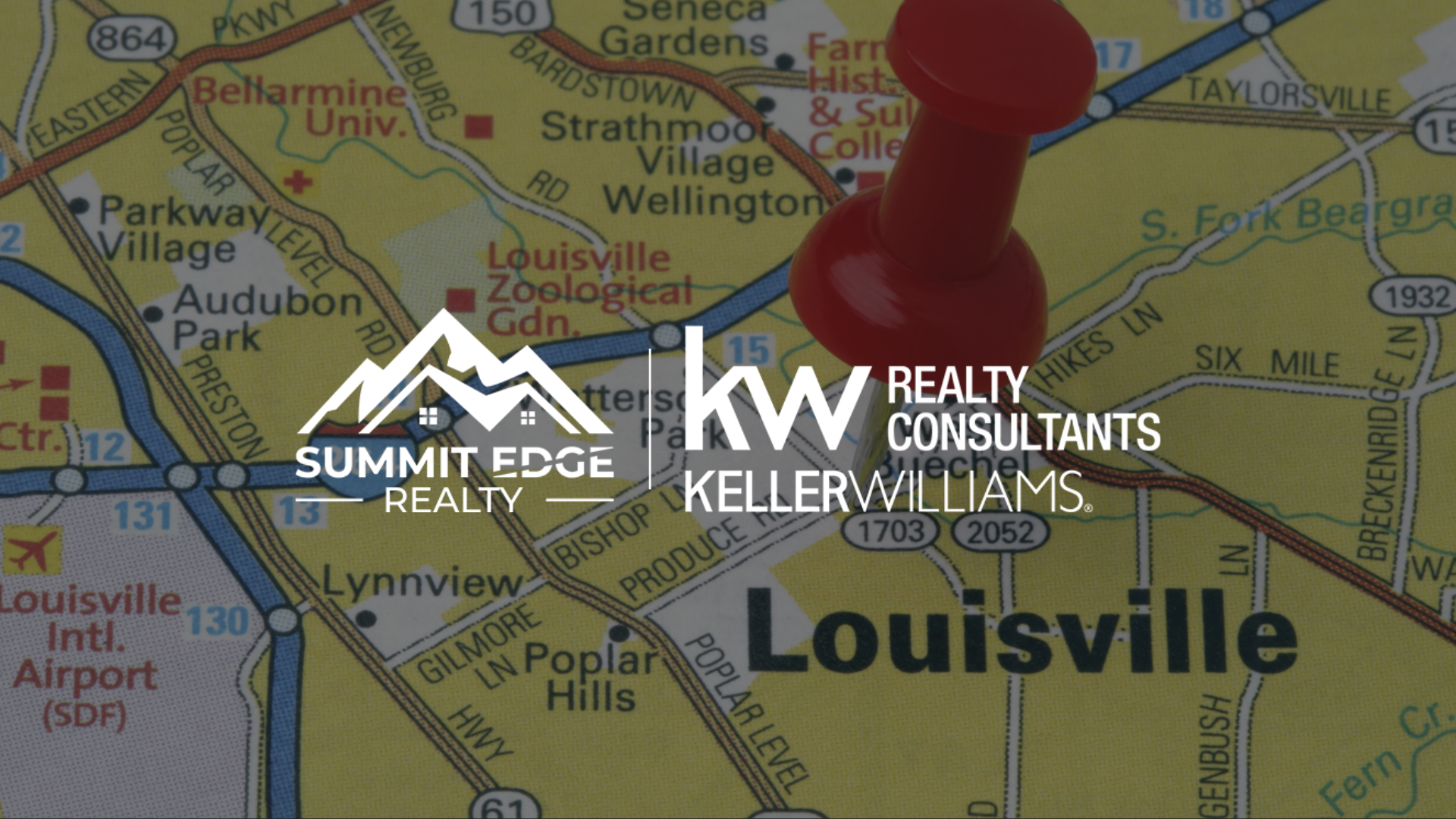 Map of Louisville, Kentucky with the Summit Edge Realty logo in the foreground.