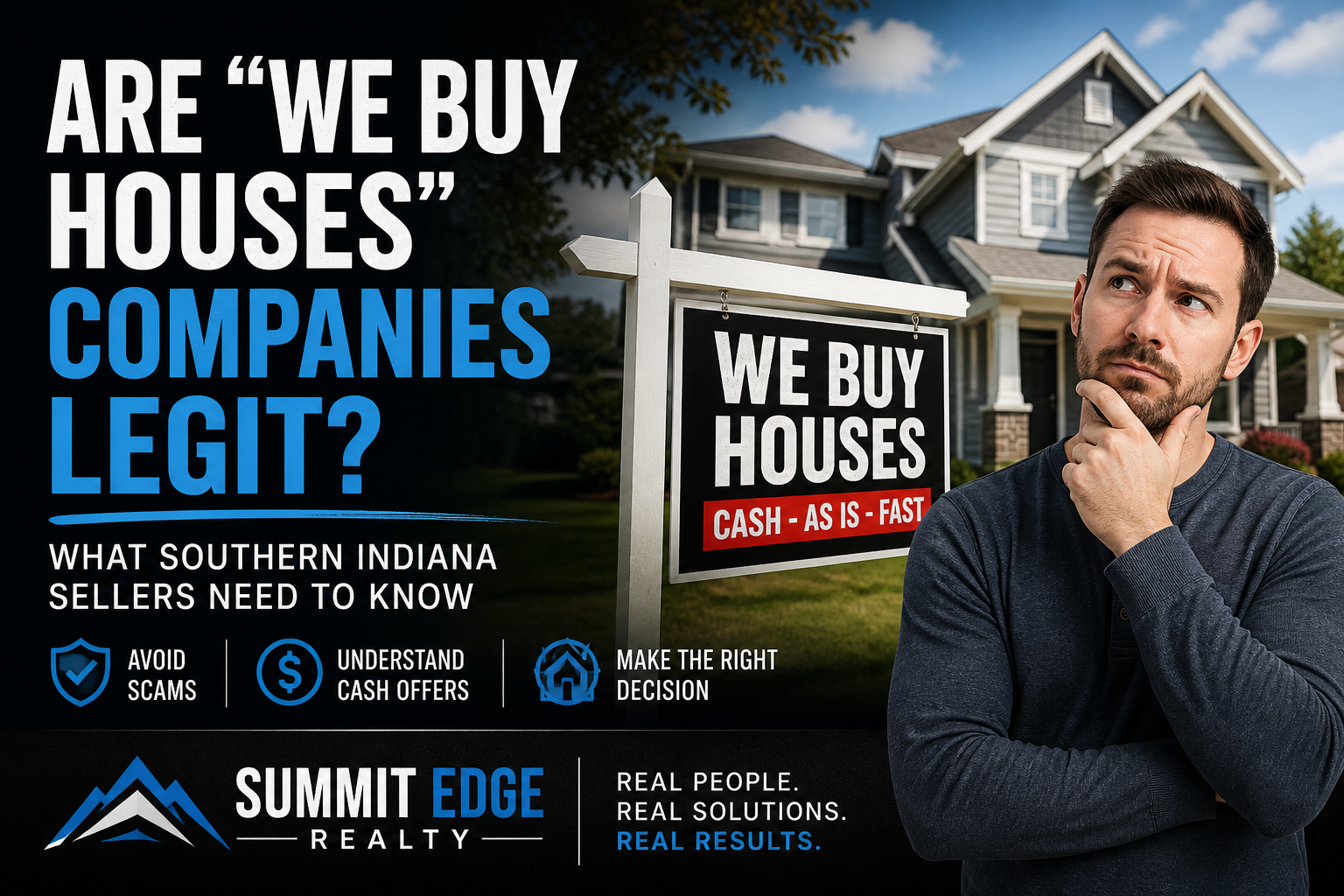 🏡 Are “We Buy Houses” Companies Legit? What Southern Indiana Sellers Need to Know header image.