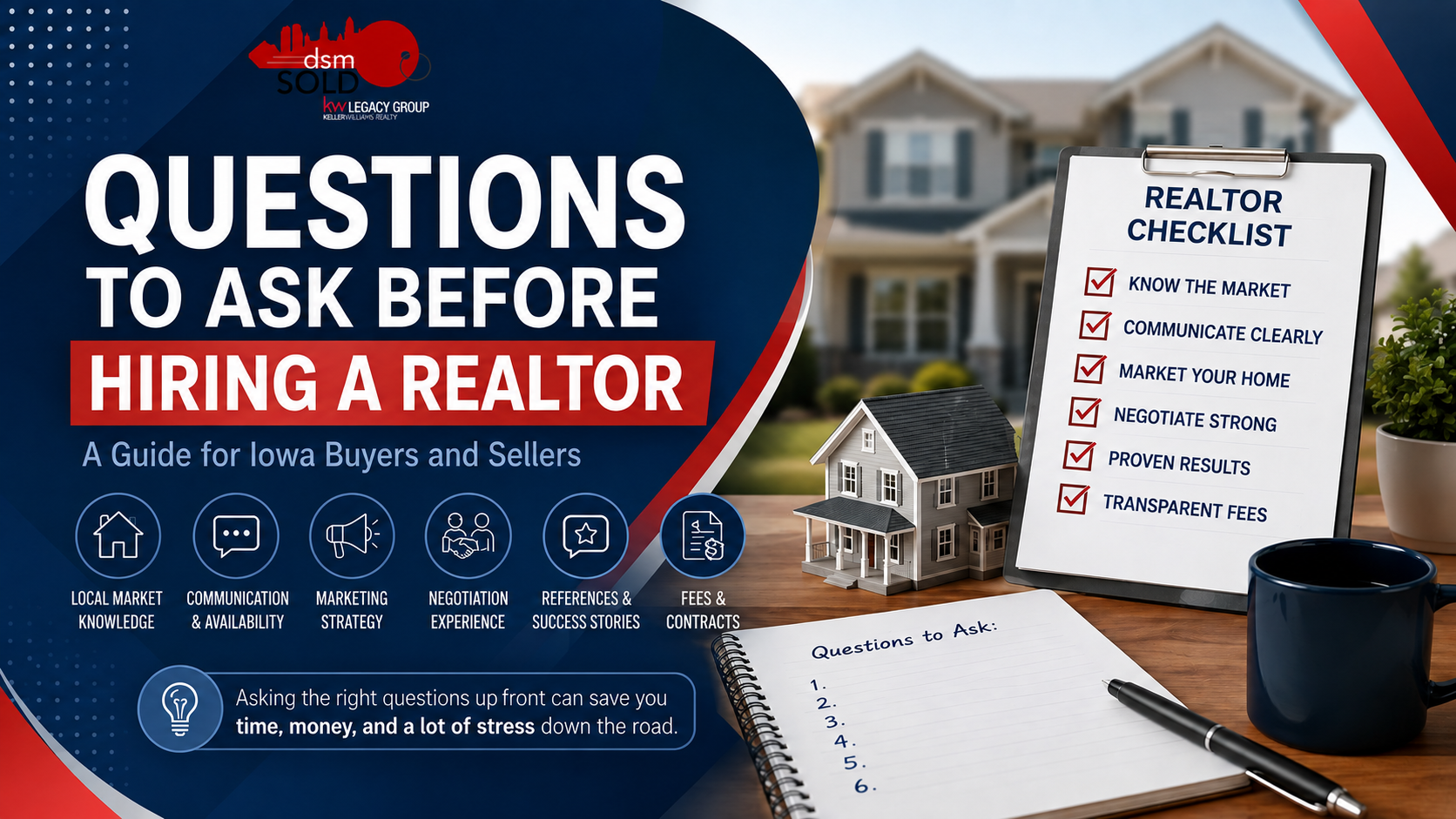 Questions to Ask Before Hiring a Realtor: A Guide for Iowa Buyers and Sellers header image.