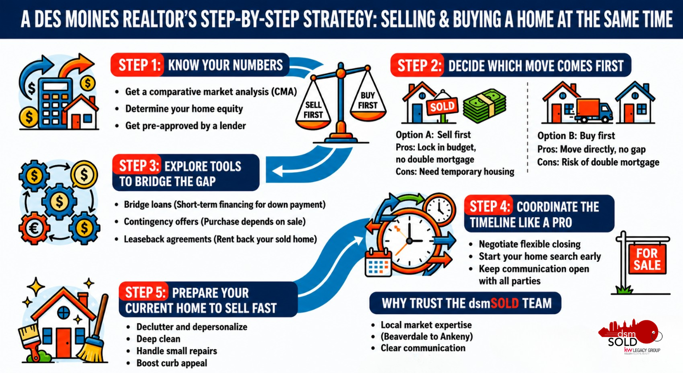 Selling & Buying at the Same Time: How to Do It Without Stress header image.