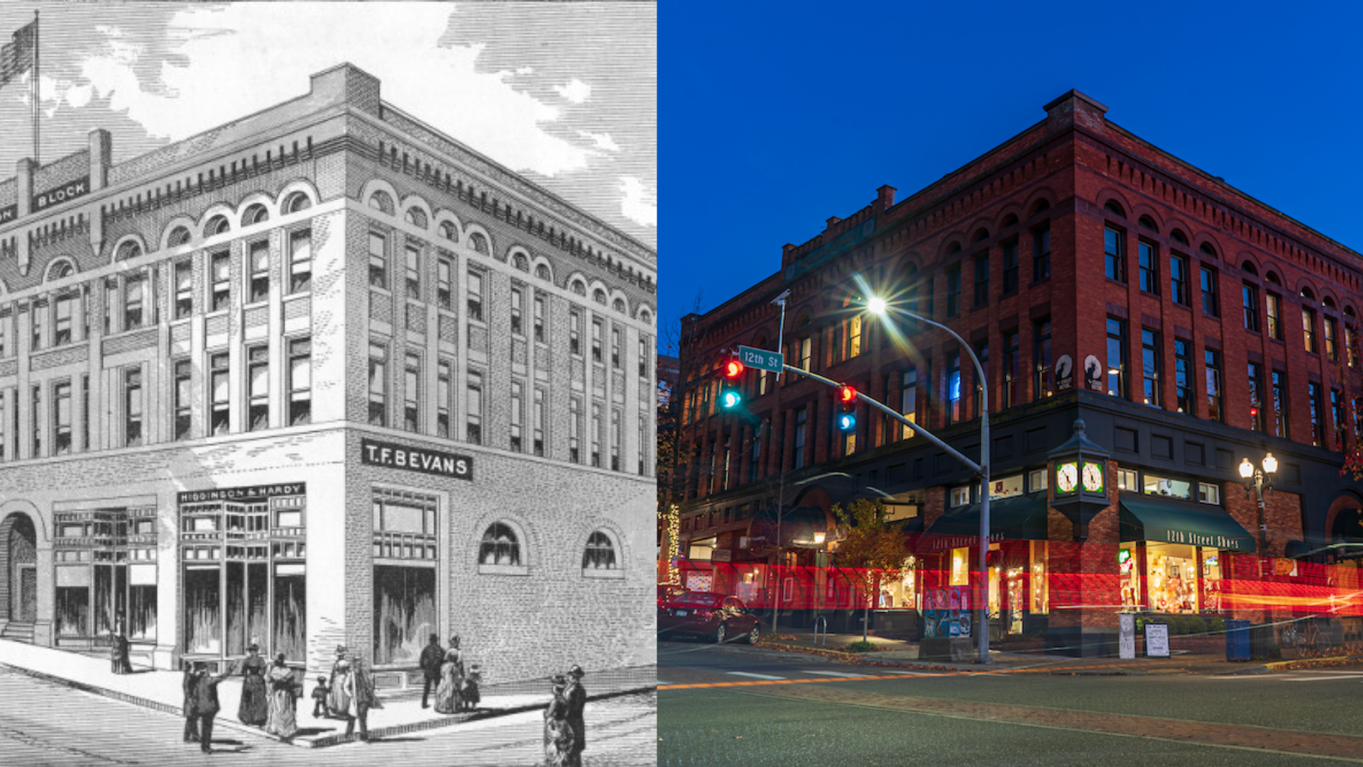 Bellingham Then & Now: Sycamore Square (Mason Block) header image.
