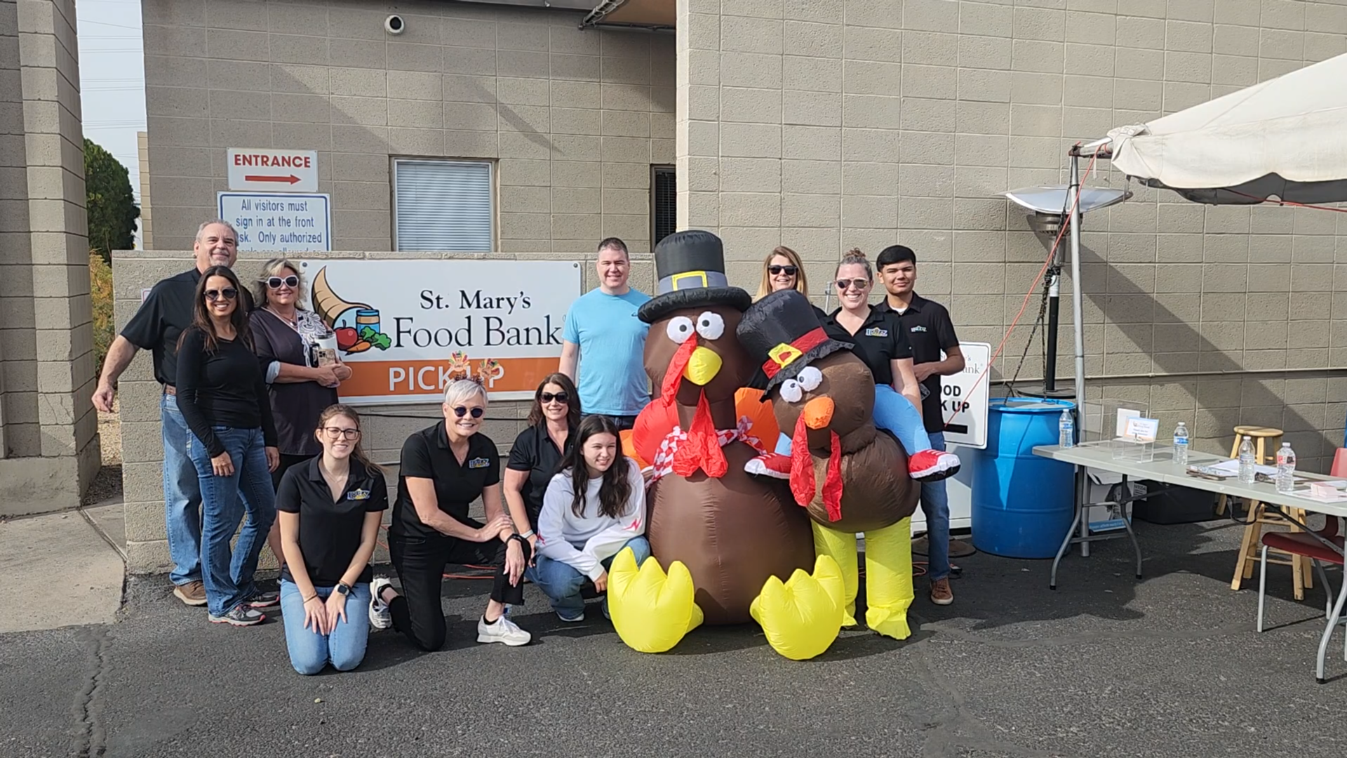 Handing Out Turkeys at St Mary's Food Bank header image.