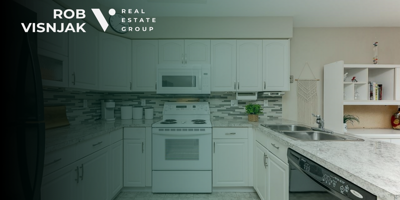 White kitchen in a Surrey townhouse