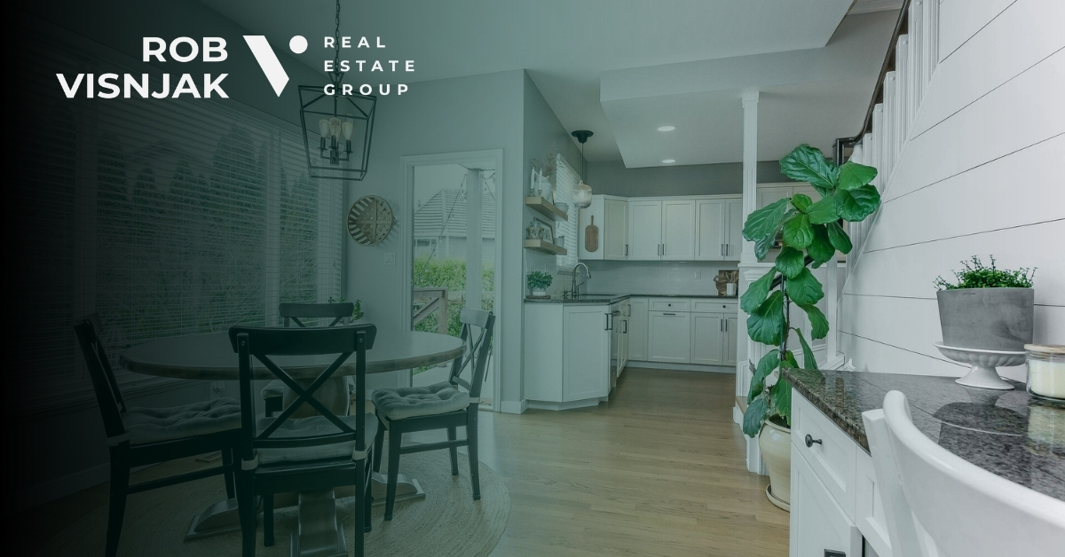 Dining area and kitchen interior, Rob Visnjak Real Estate Group