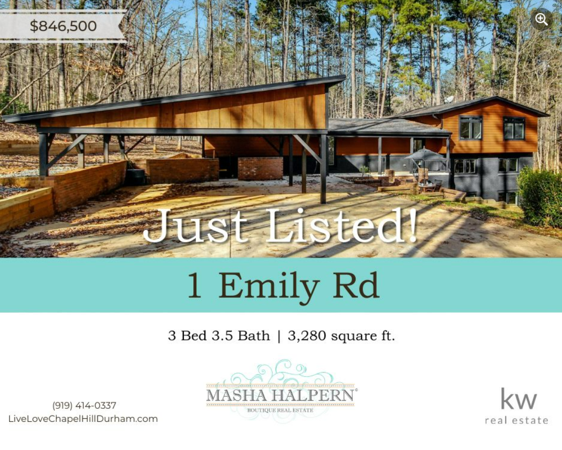 Just Listed - Twilight Creek; amazing modernist home in Chapel Hill header image.