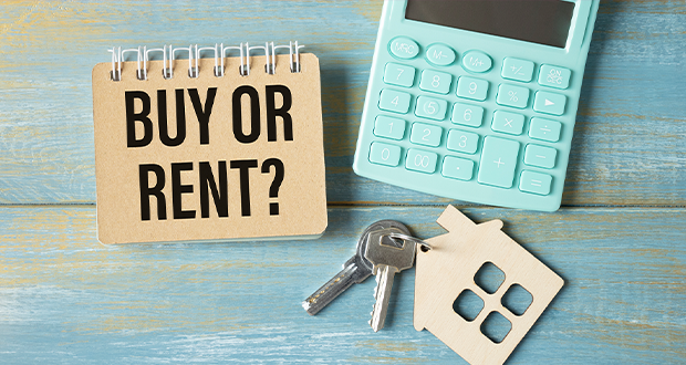 Renting vs. Buying in 2025 header image.