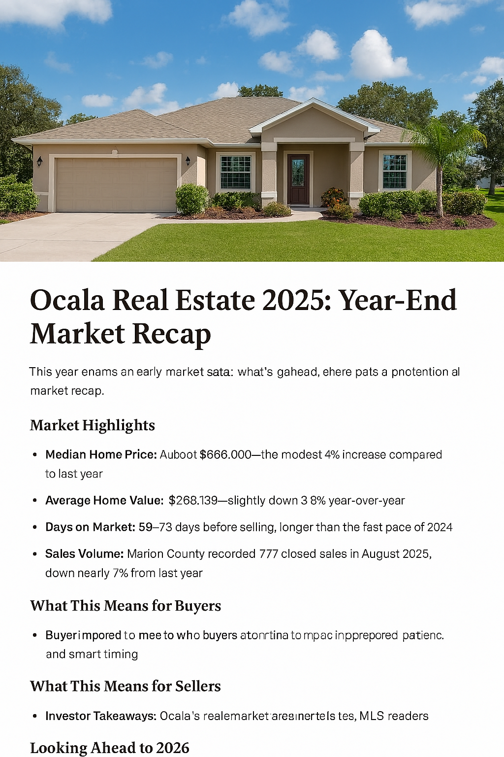 Ocala Real Estate 2025: A Year in Review and What’s Ahead header image.