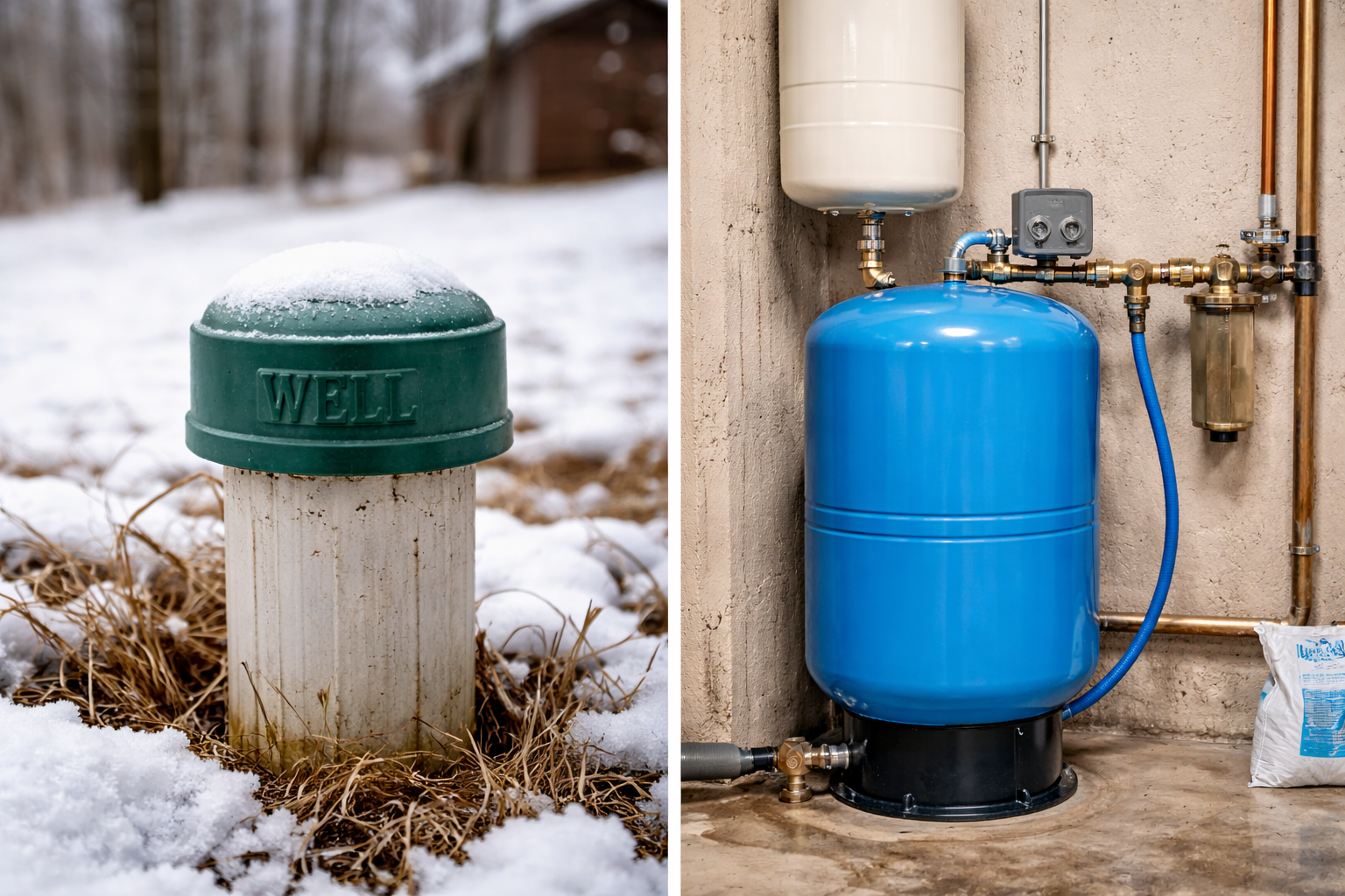 Split image of Well Head & Pressure Tank