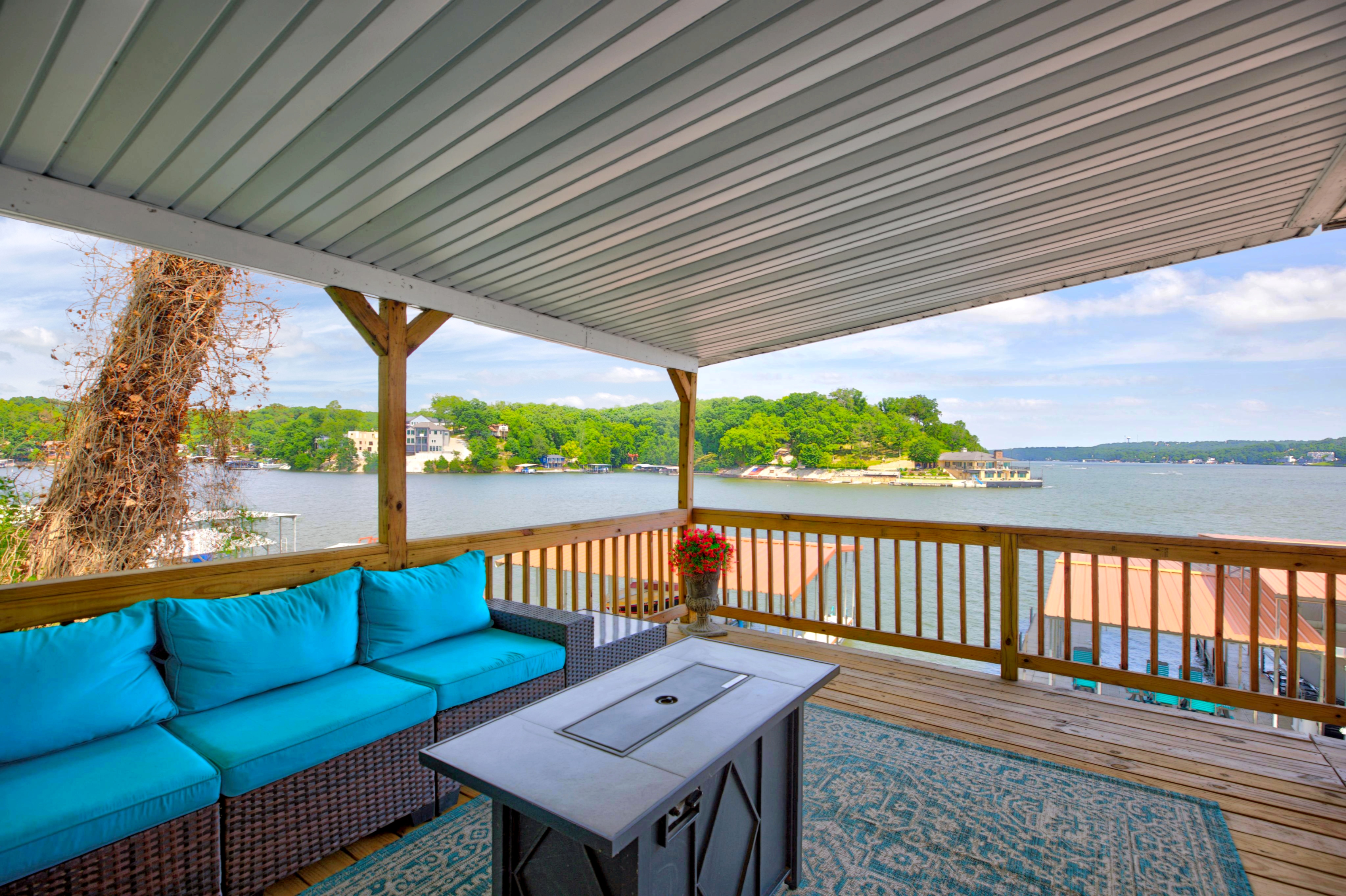 Covered lakefront deck in Rocky Mount MO