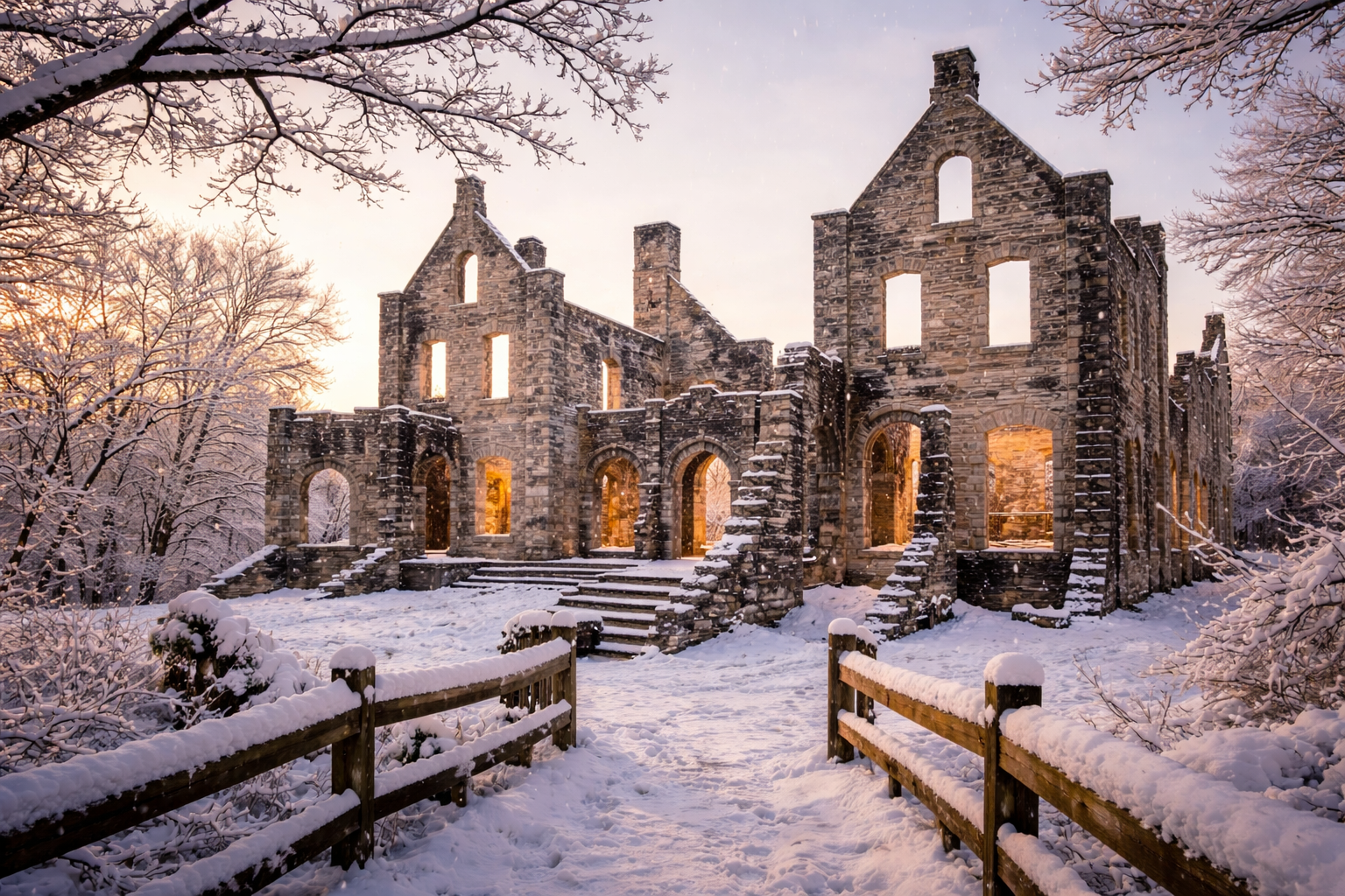 Snowy Ha Ha Tonka Ruins
