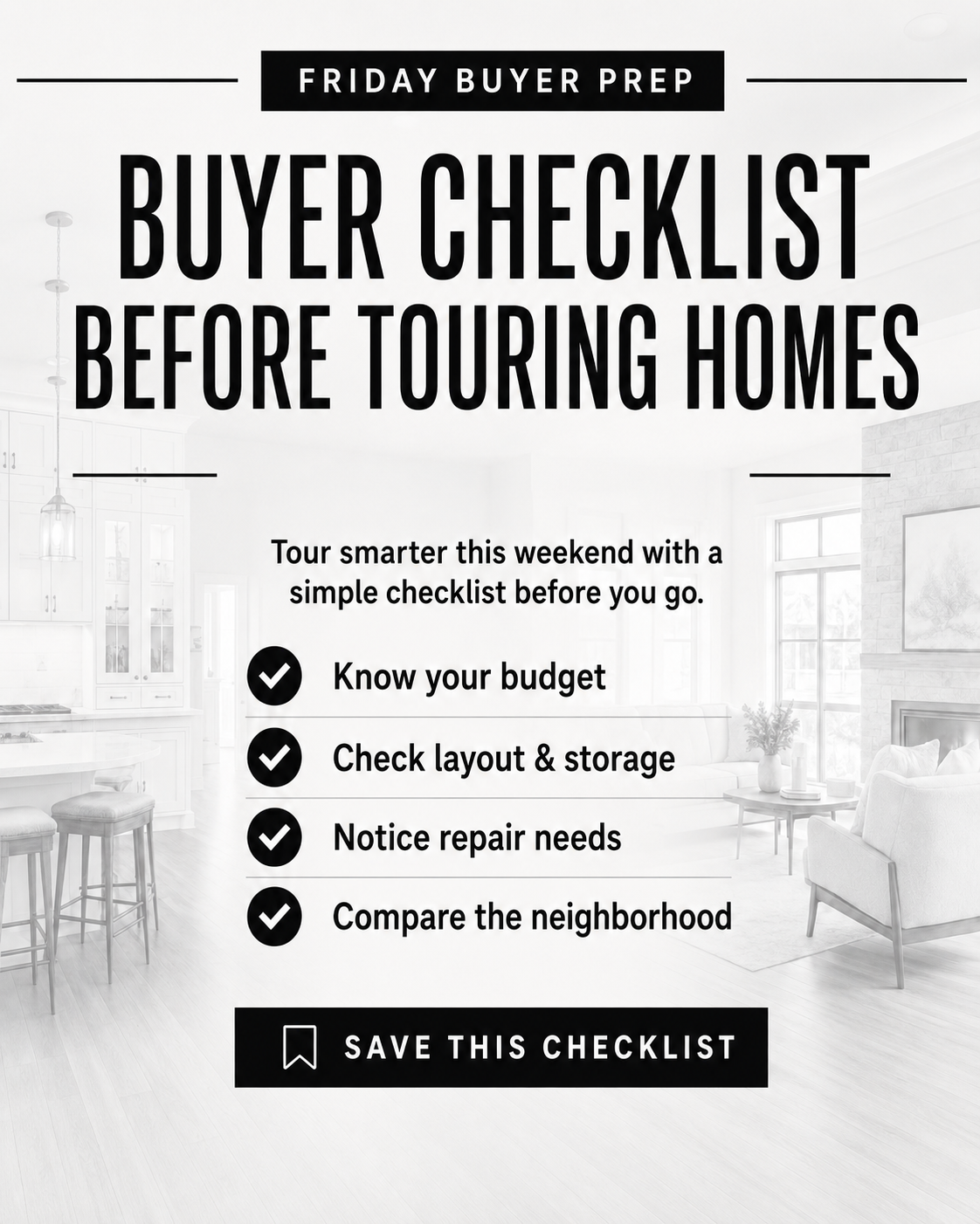 Buyer Checklist Before Touring Homes
