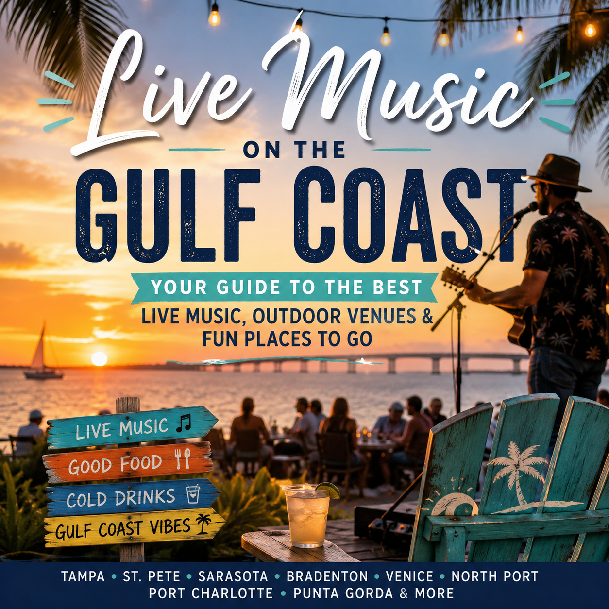 The Ultimate Gulf Coast Guide to Live Music, Outdoor Entertainment & Fun Places to Go header image.