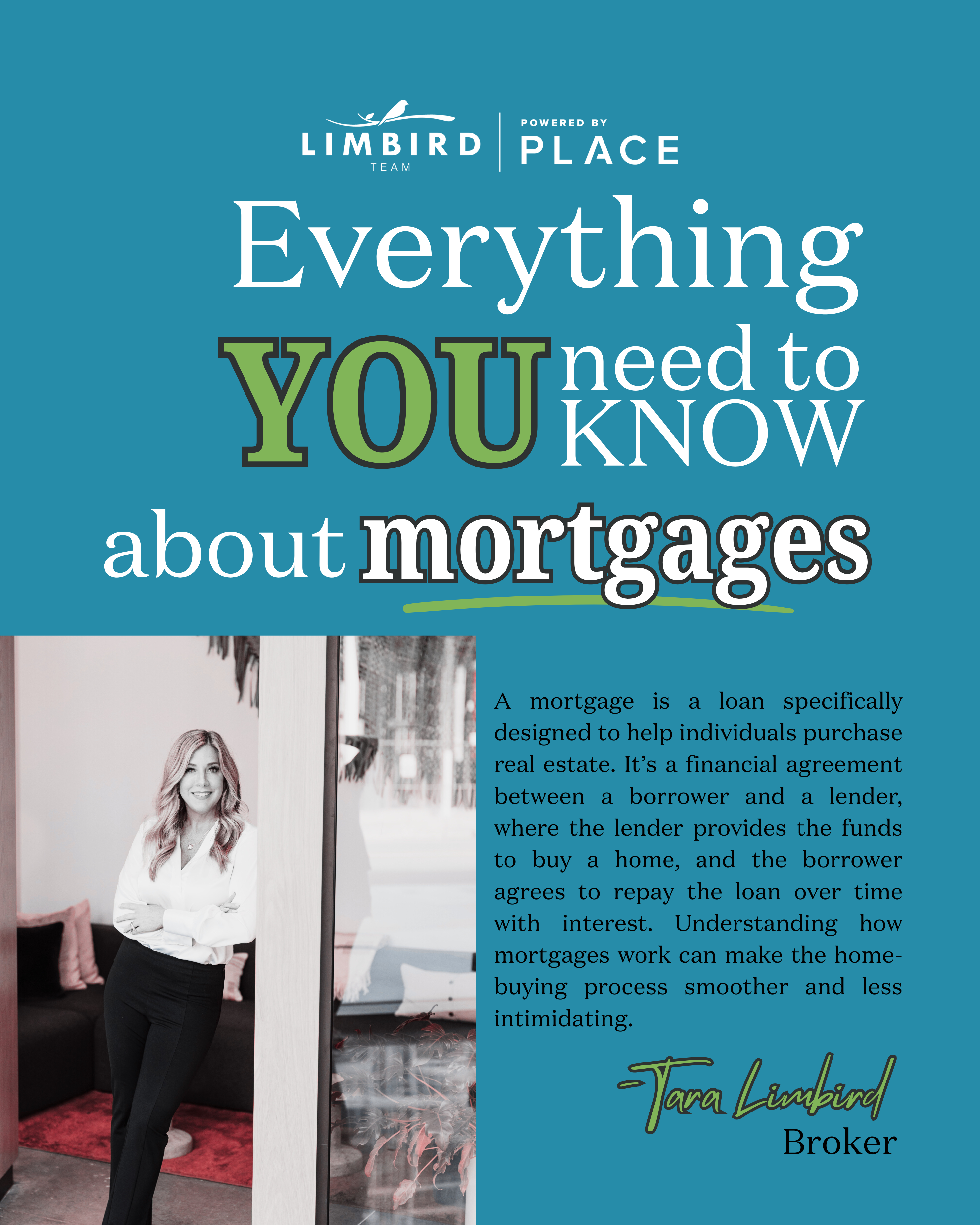 Tara Limbird Broker of Limbird Real Estate agent discussing mortgage options with homebuyers
