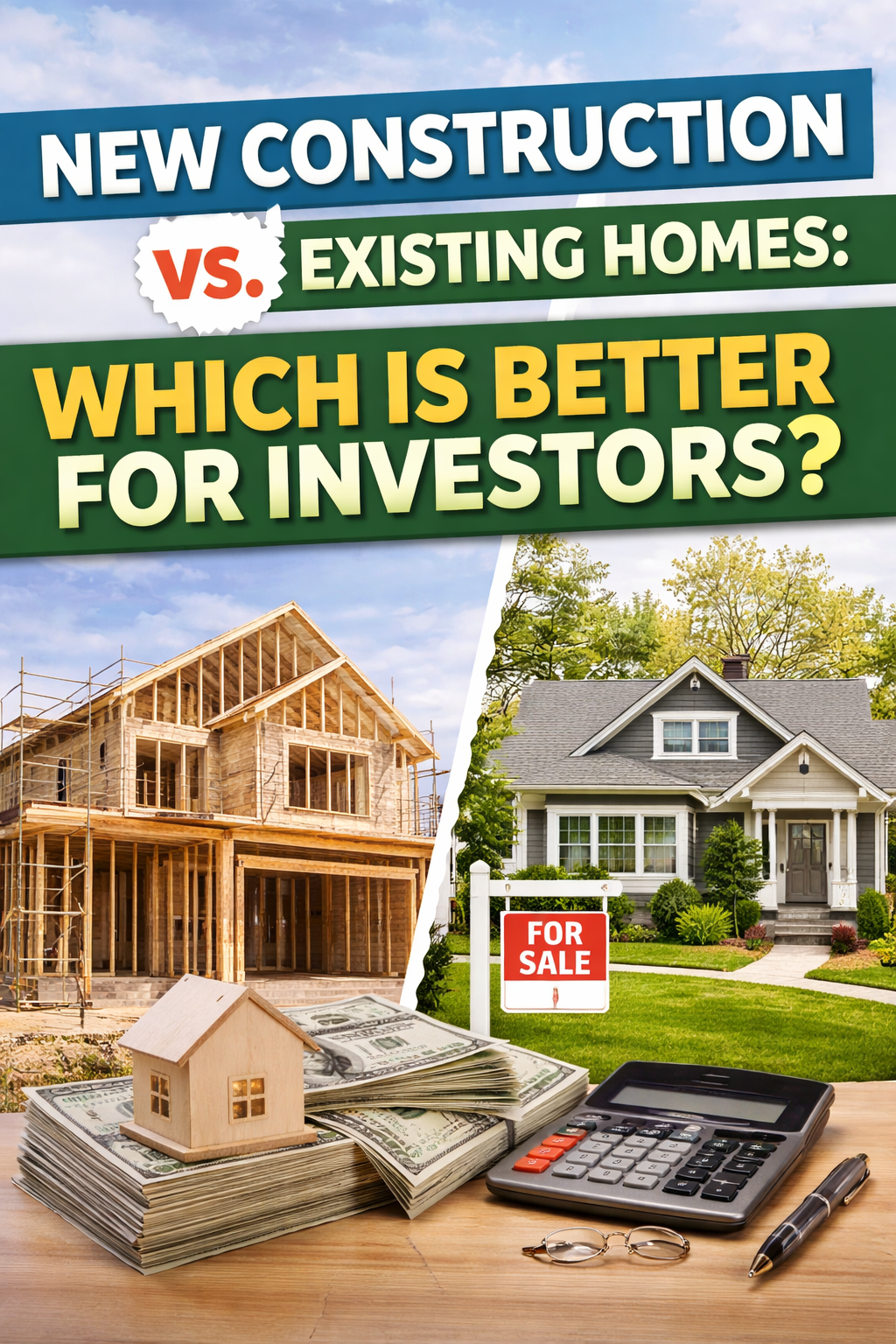 New Construction vs. Existing Homes: Which Is Better for Investors? header image.