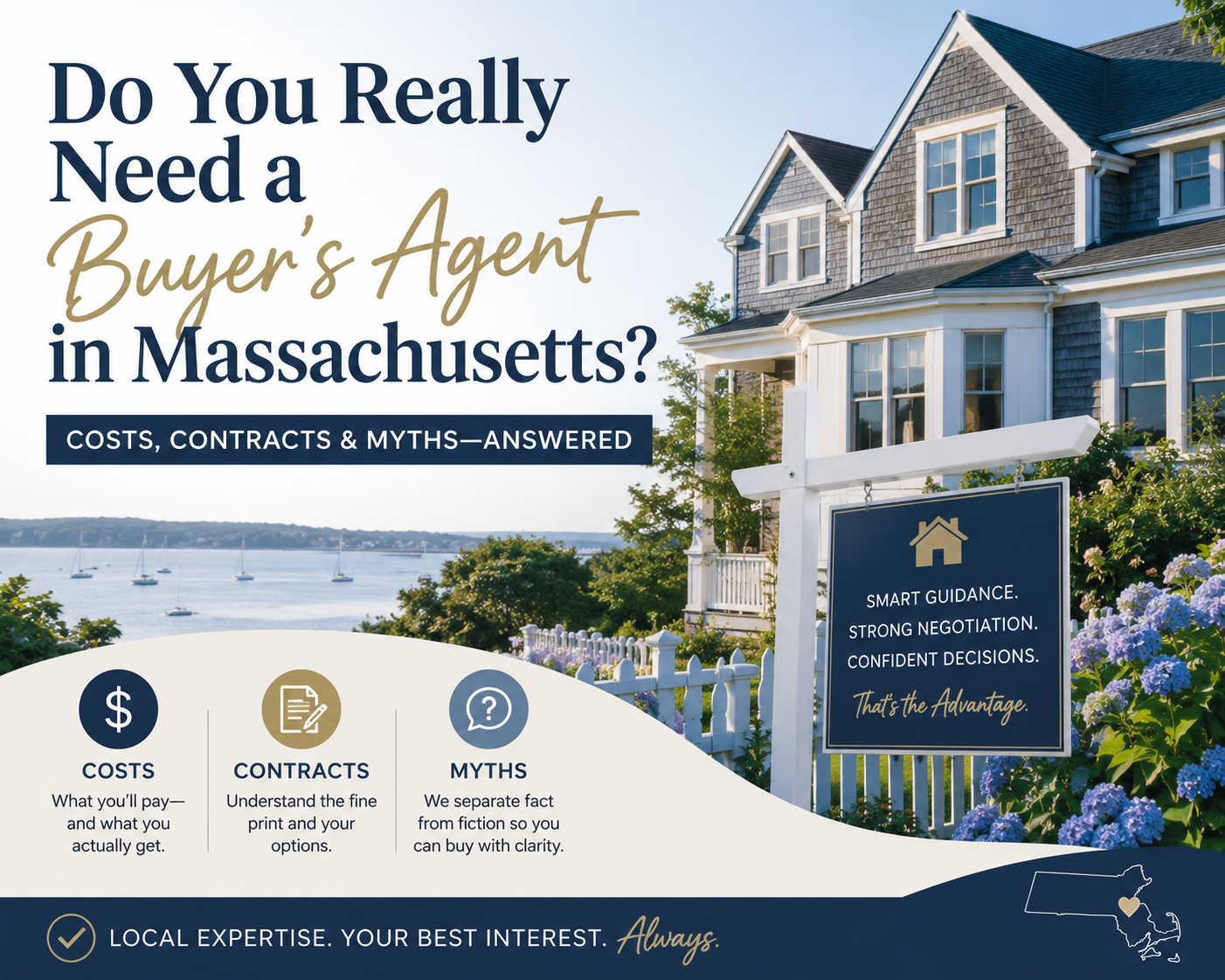 Do You Really Need a Buyer's Agent in Massachusetts? Costs, Contracts & Myths—Answered header image.