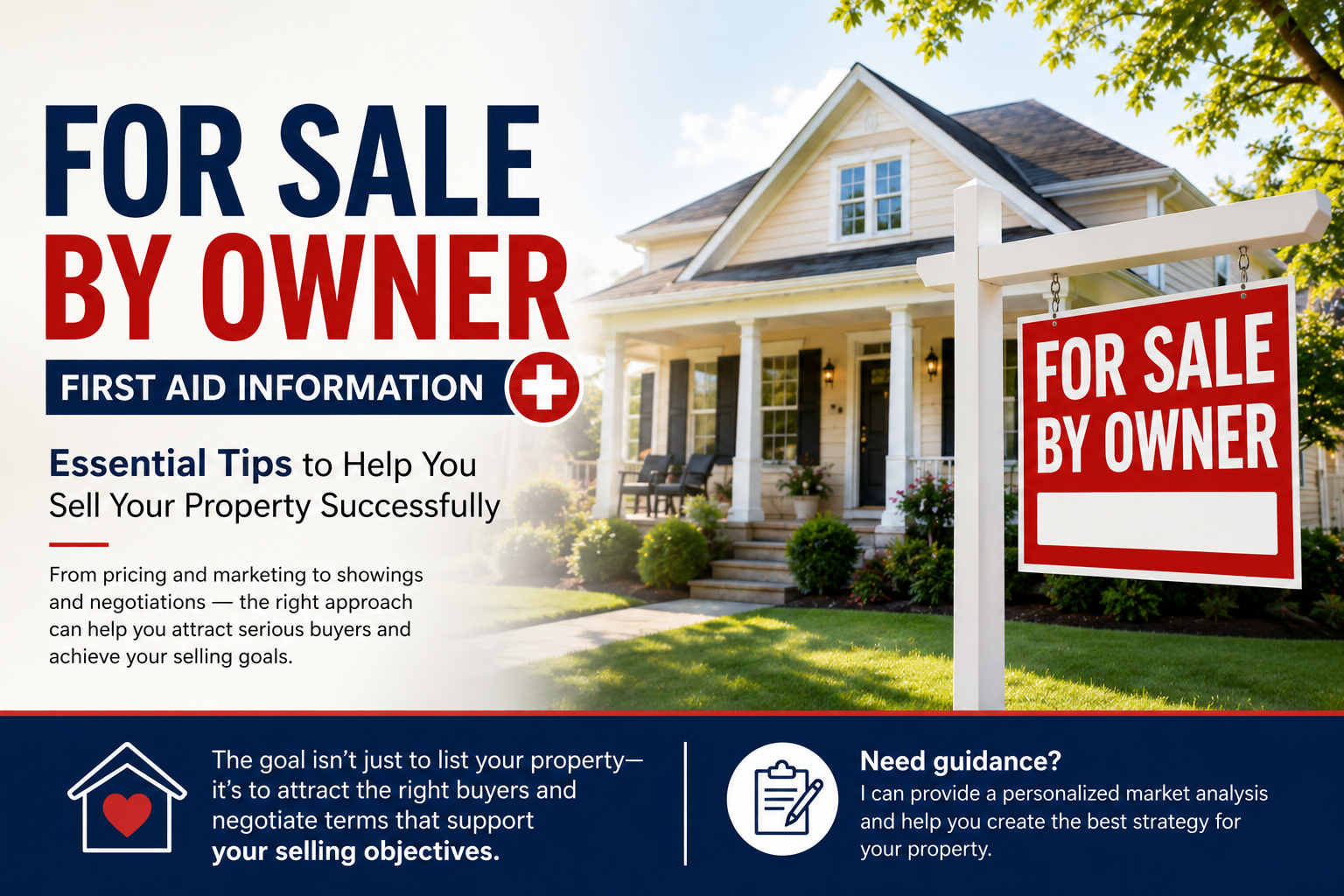 For Sale by Owner First Aid Information header image.