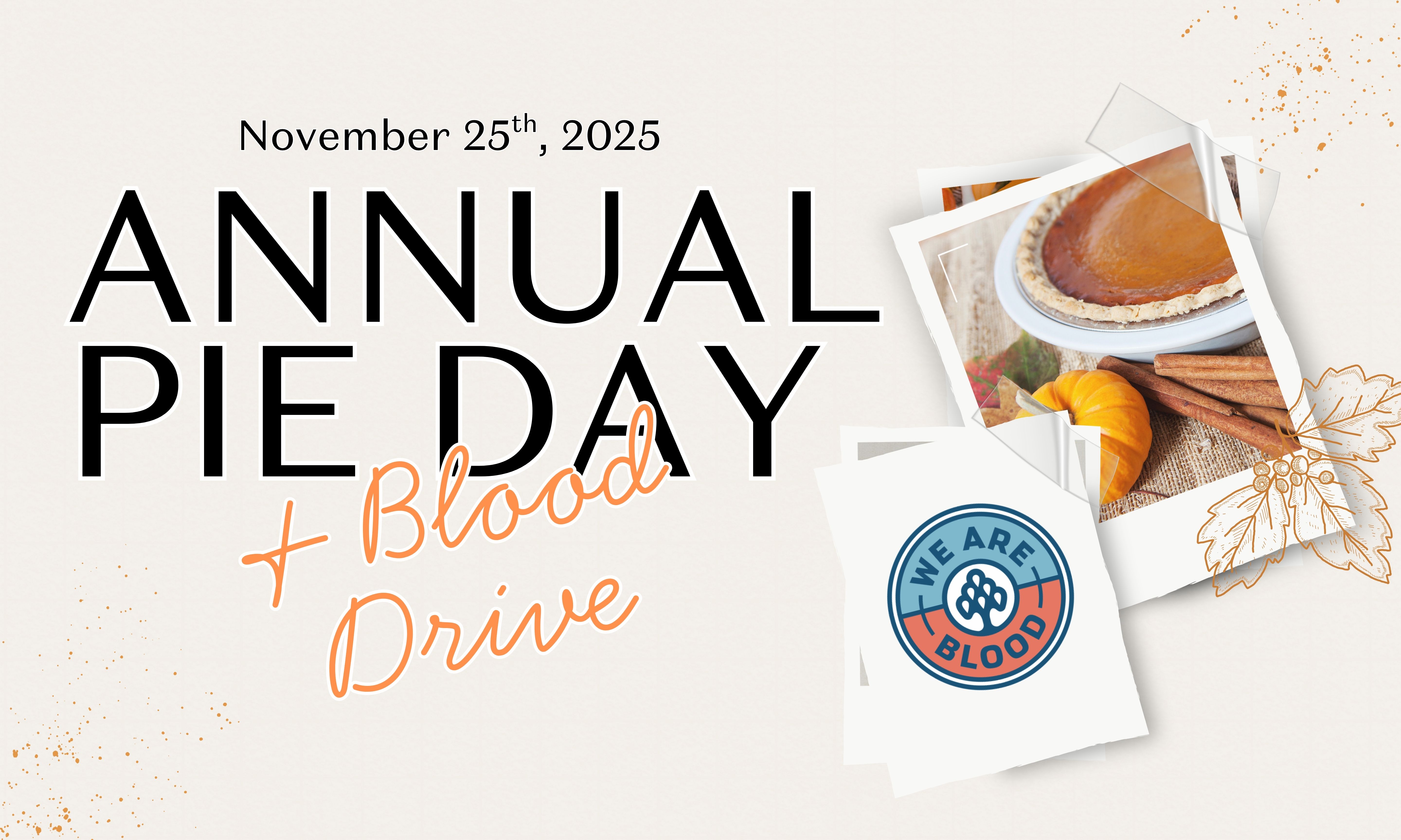 Pie Day & Blood Drive 2025 header image.