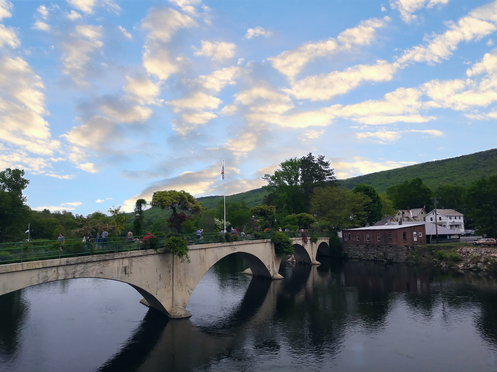 Bridge of Flowers and Glacial Potholes, Shelburne Falls header image.