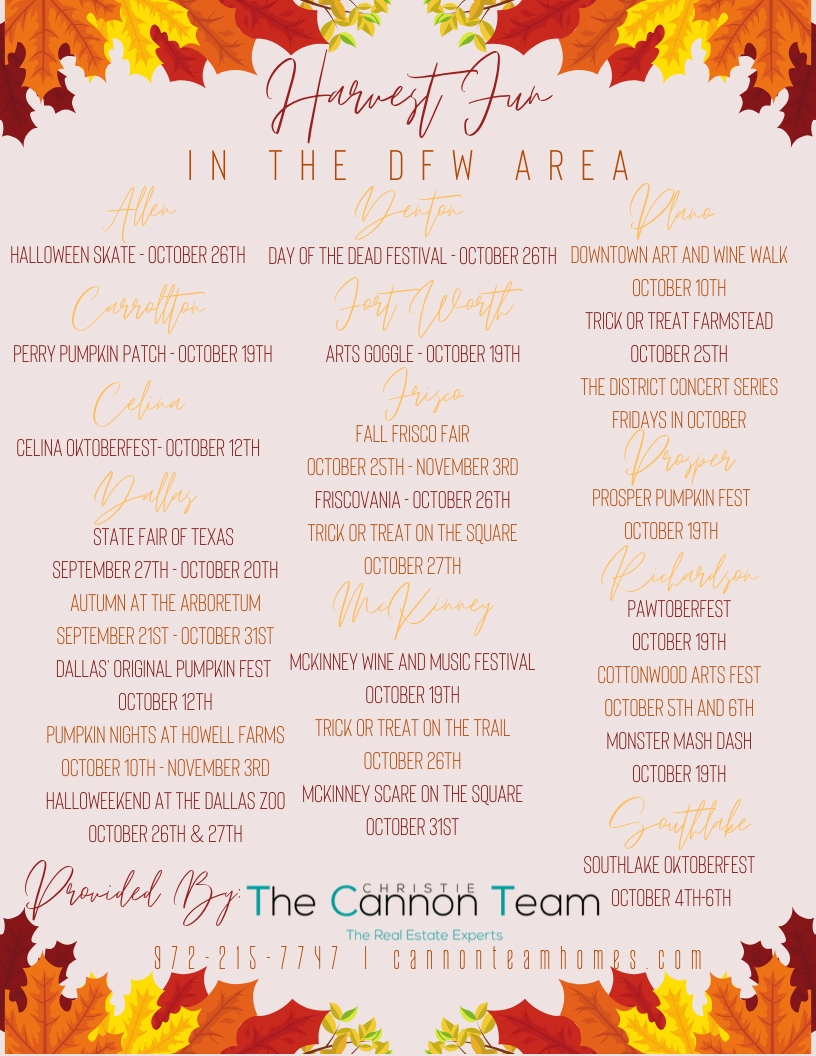 Harvest Fun In The DFW Area! header image.
