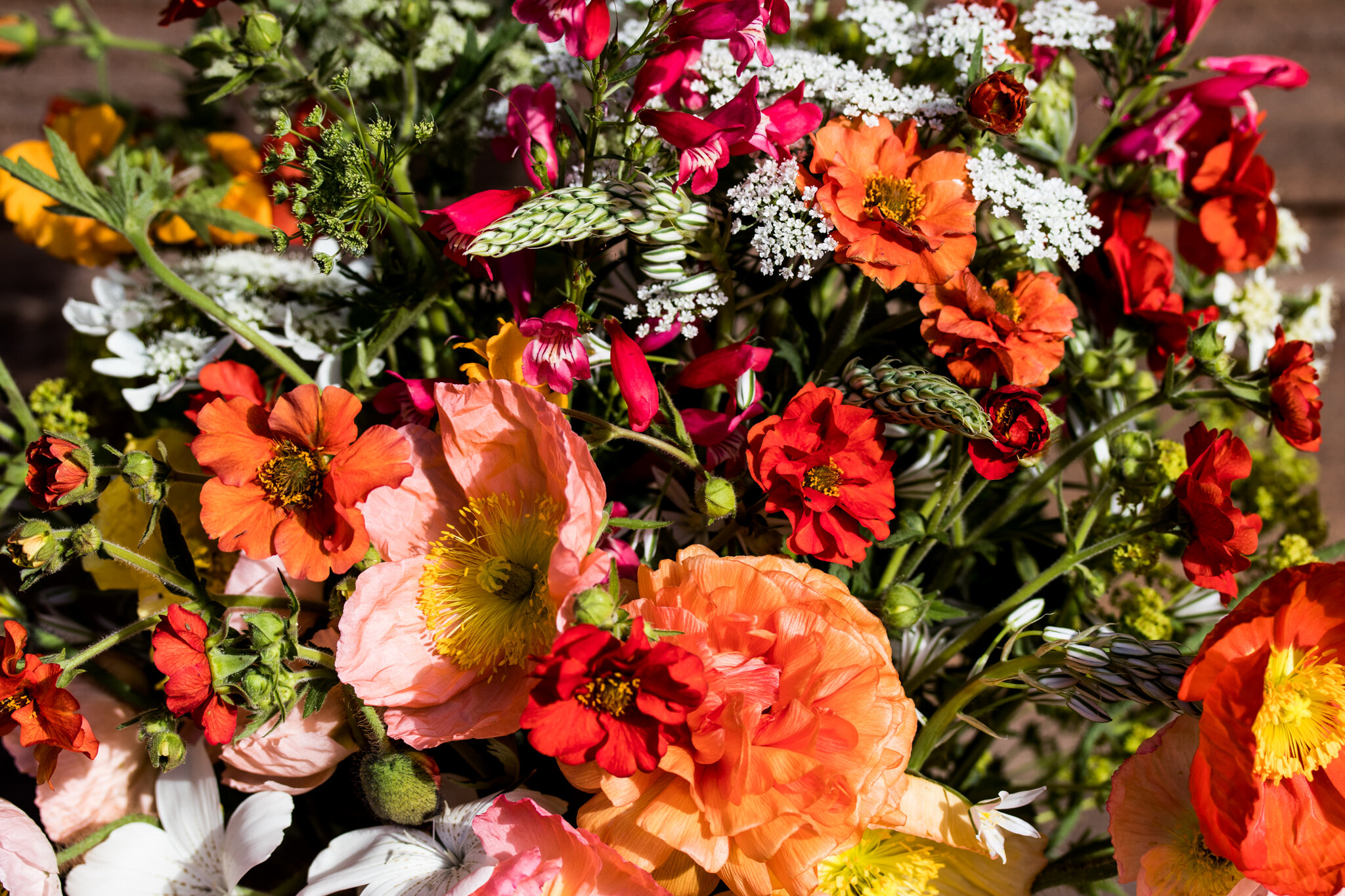 orange and red bouquet